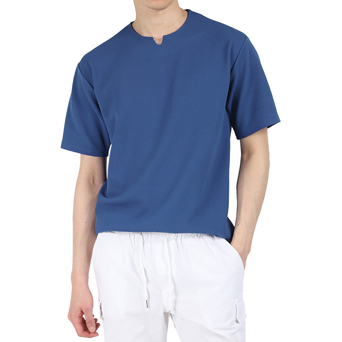 남자 여름 솔깃한트임 브이넥 남성 반팔 티셔츠 C05M15_tc2004