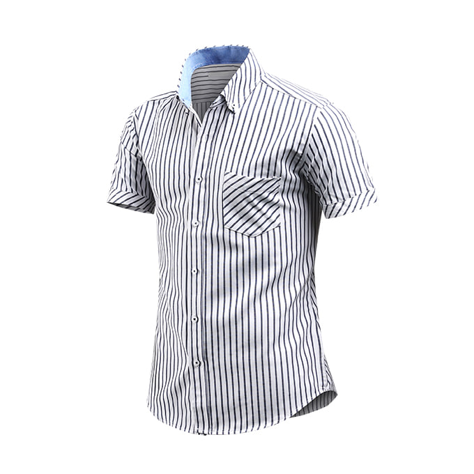 남성 여름 스플렌더 스트라이프 와이셔츠 남자 반팔 셔츠 C06D14_st2065