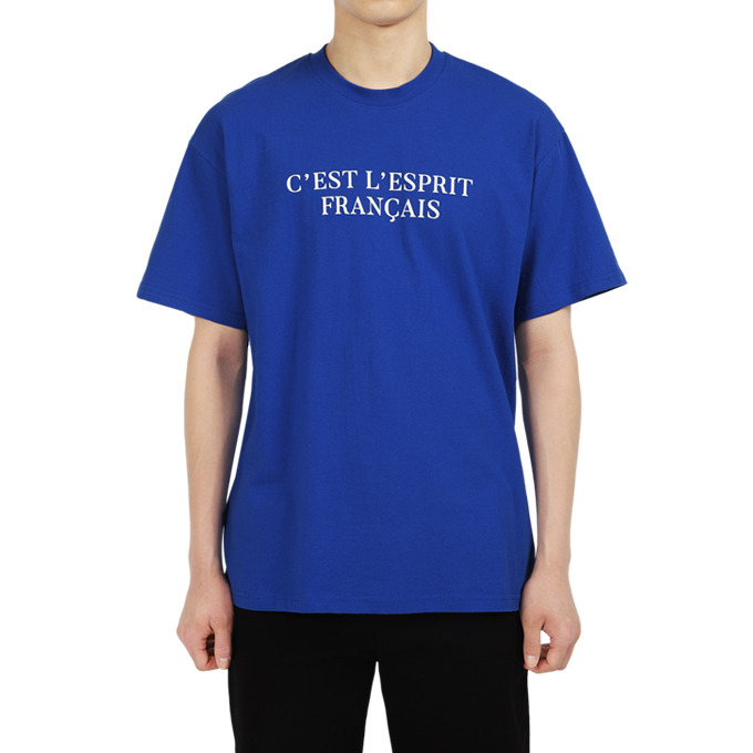 남성용 반팔 라운드 프랑스 나염 티셔츠 E05C17_tc3996