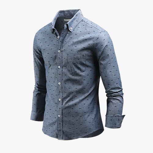 남성 엔초비 패턴 와이셔츠 긴팔 셔츠 남방 C07D14_sp2137