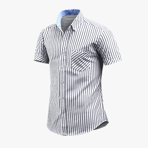 남성 여름 스플렌더 스트라이프 와이셔츠 남자 반팔 셔츠 C06D14_st2065